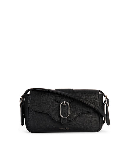 ISABELLE SM Vegan Crossbody Bag – Grain | Color: Black - variant::black