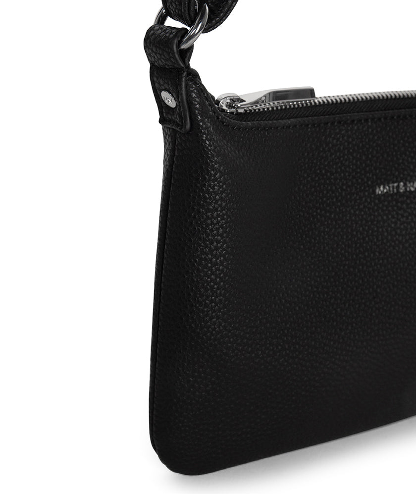 JINA Vegan Shoulder Bag - Grain | Color: Black - variant::black