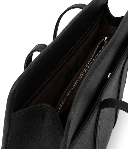 LUSIK Vegan Tote Bag – Grain | Color: Black - variant::black