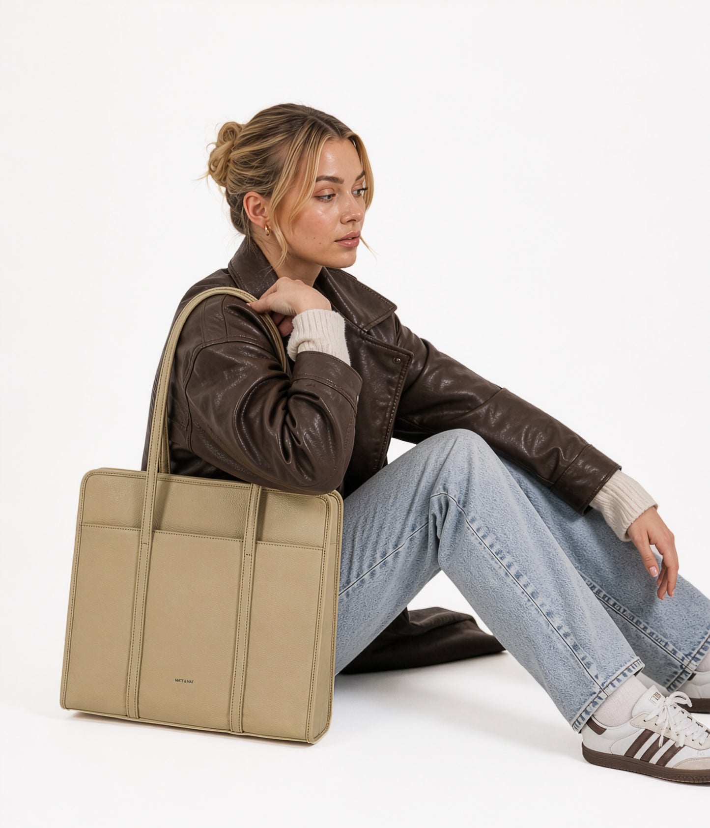LUSIK Vegan Tote Bag – Grain | Color: Fudge - variant::fudge