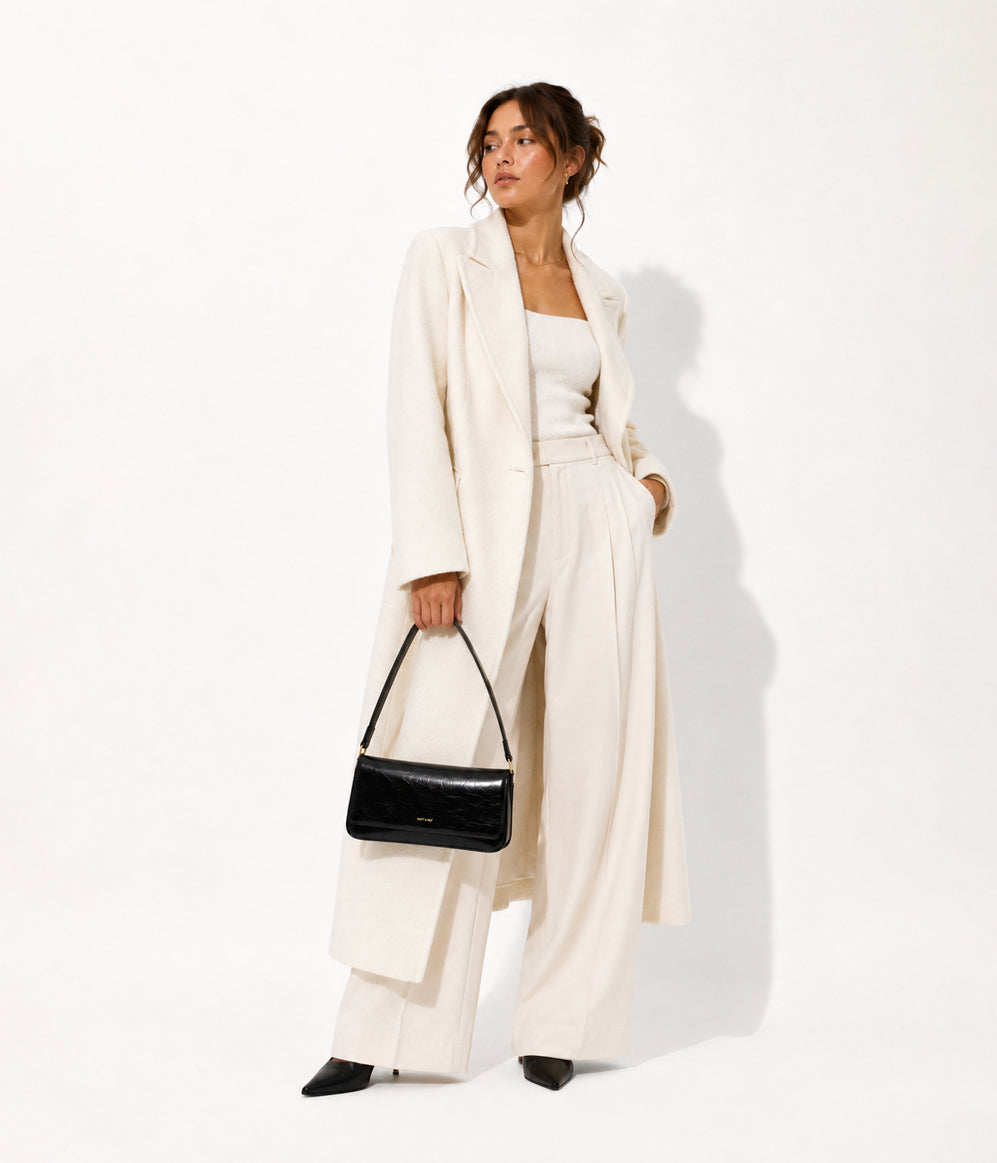 ENA Vegan Shoulder Bag - Groove | Color: Black - variant::black