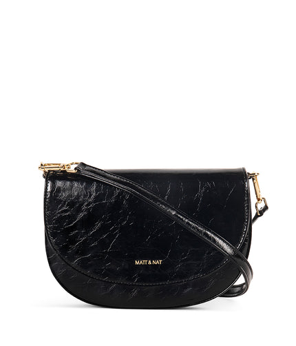 SHAAN Vegan Crossbody Bag - Groove | Color: Black - variant::black