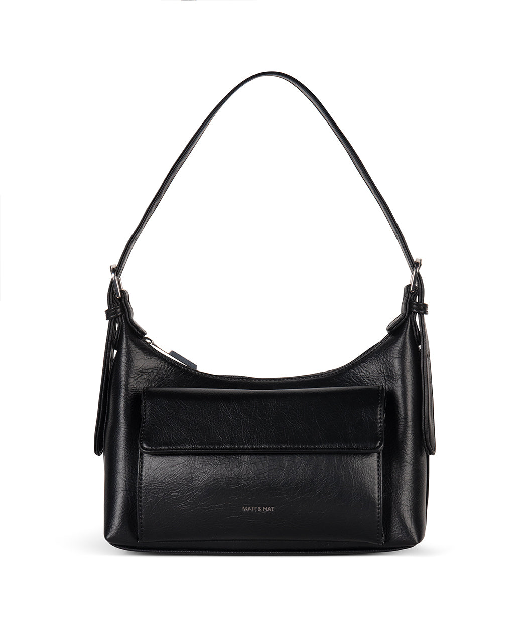BEL Vegan Shoulder Bag - Theme | Color: Black - variant::black