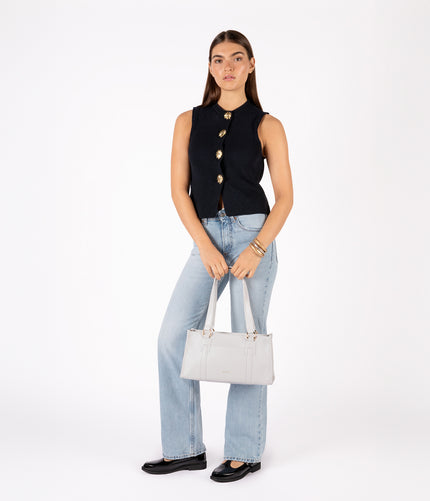 Zaria Vegan Tote Satchel Bag – Theme | Color: Lunar - variant::lunar