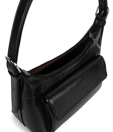 BEL Vegan Shoulder Bag - Theme | Color: Black - variant::black