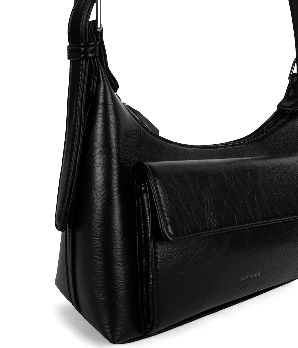 BEL Vegan Shoulder Bag - Theme | Color: Black - variant::black