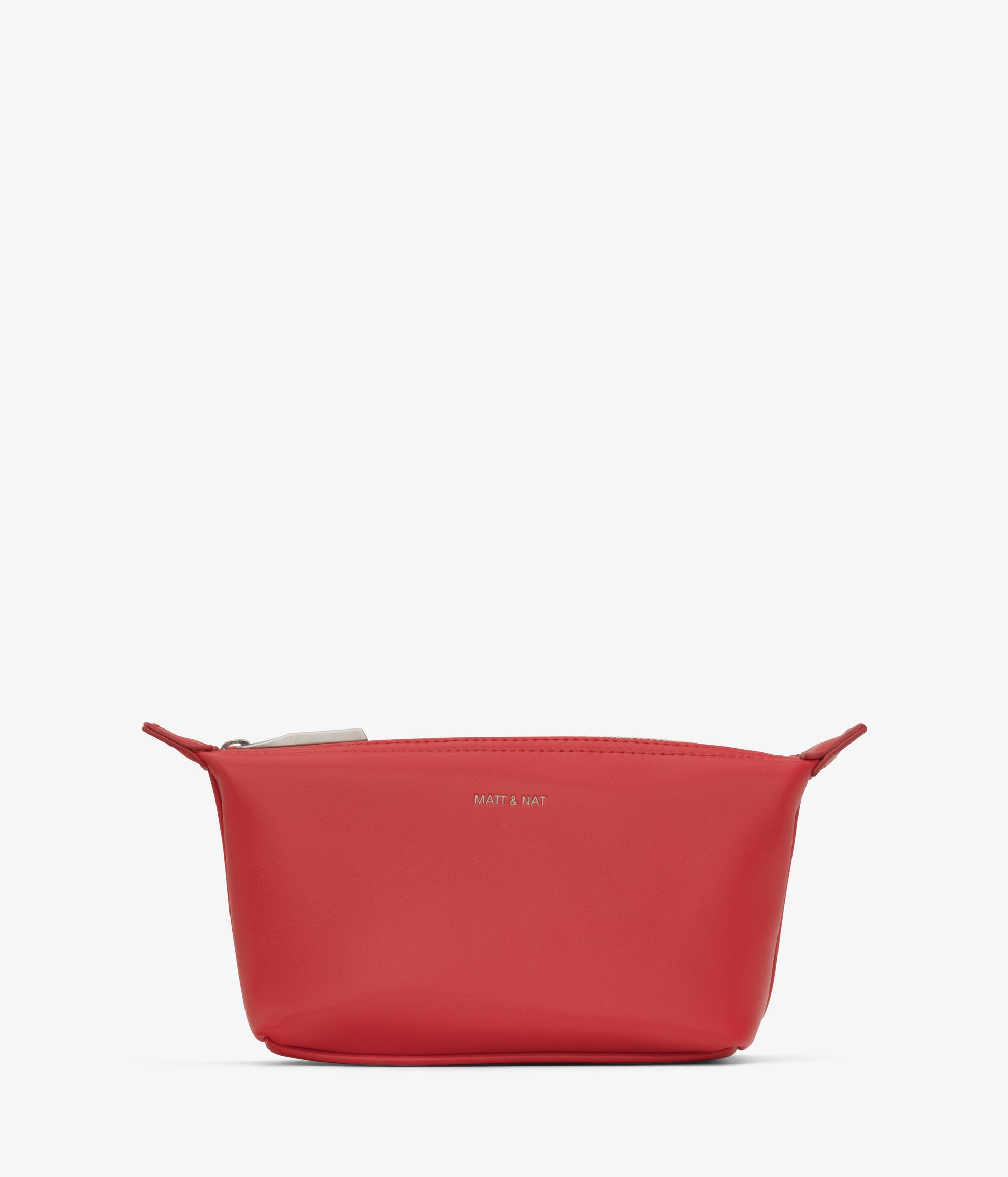 ABBI MINI Vegan Cosmetic Bag - loom | Color: Red - variant::pomegranate