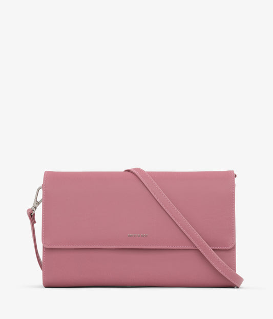 DREWLG Large Vegan Crossbody Bag - Vintage | Color: Pink - variant::berry