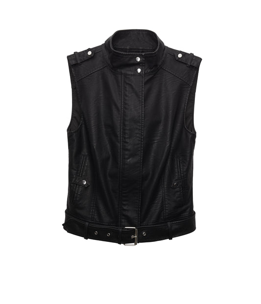 Leslie Vegan Vest | Color: Black - variant::black