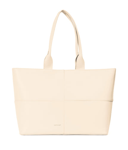 TRISTAN Vegan Tote Bag - Arbor | Color: White, Beige - variant::macadamia