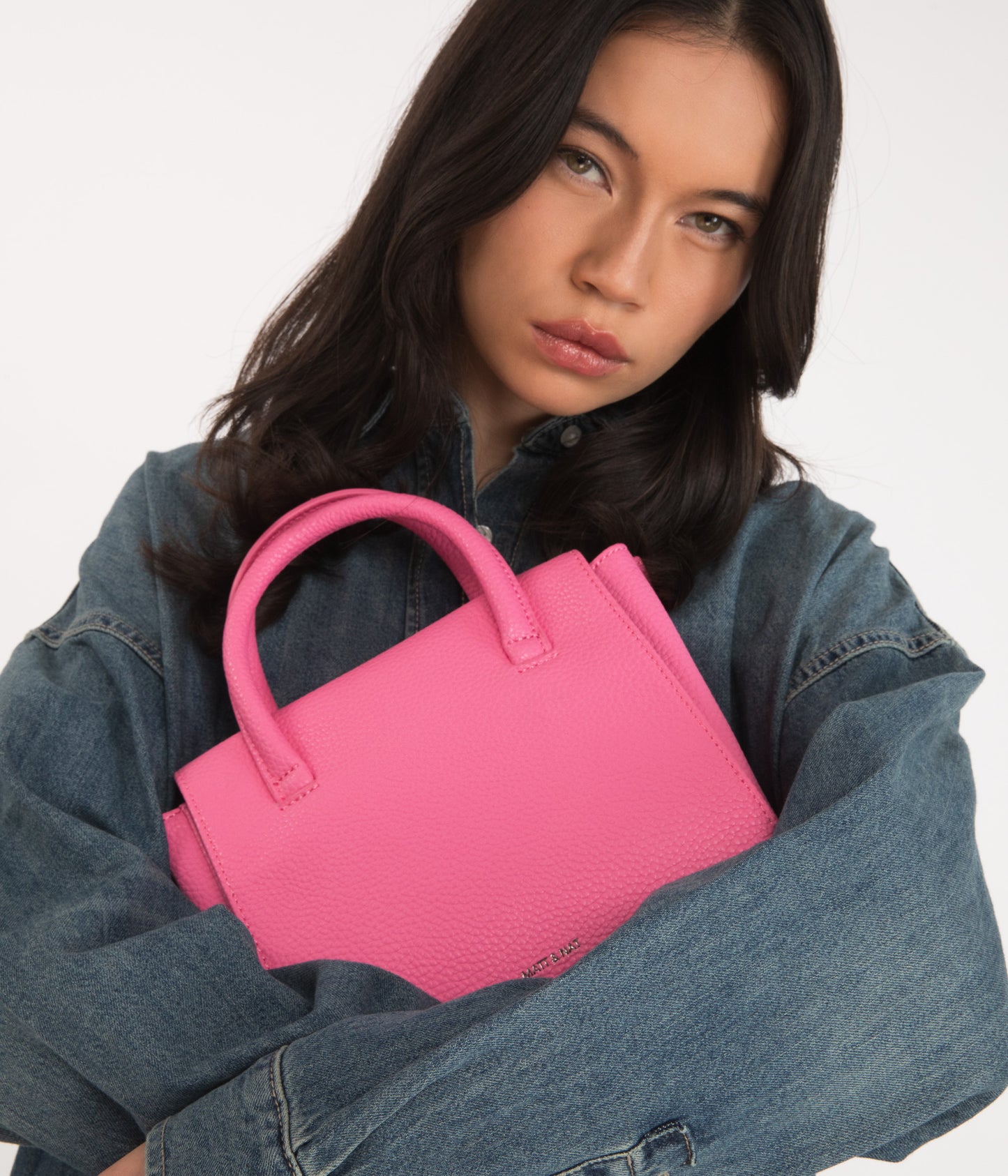 ADELSM Small Vegan Satchel - Purity | Color: Pink - variant::doll