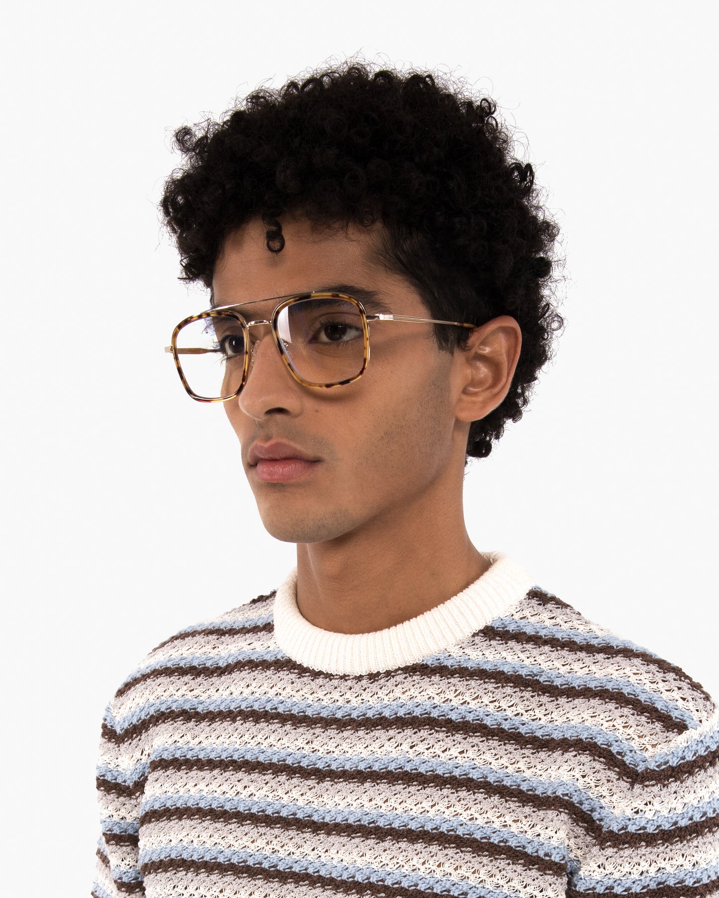 KAITO-3 Recycled Aviator Reading Glasses | Color: Brown - variant::gold