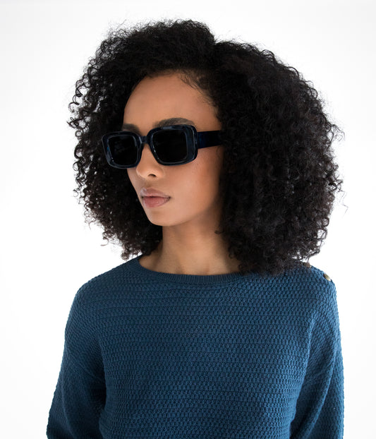 EMA-2 Recycled Square Sunglasses | Color: Blue, Grey - variant::navy