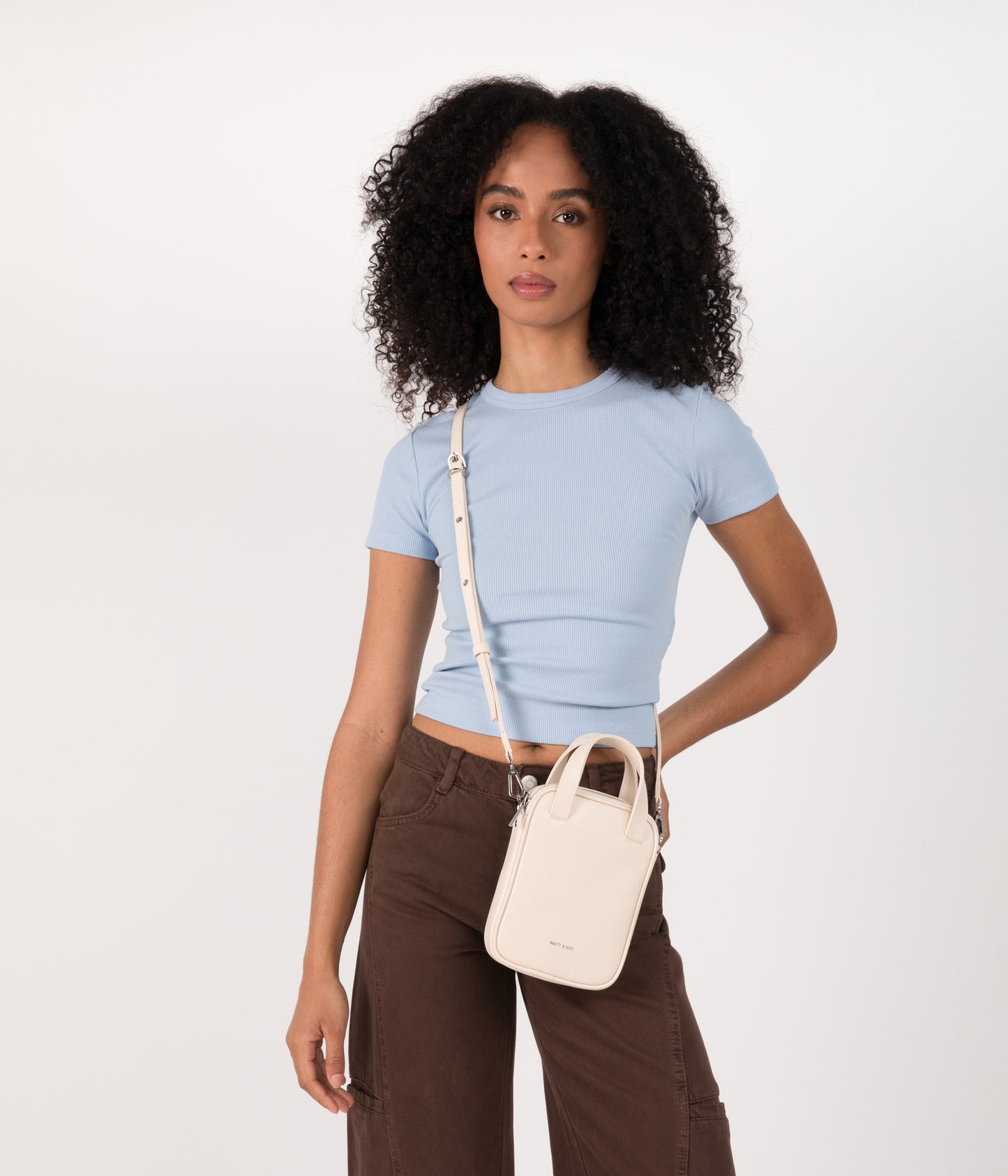 LEAP Vegan Crossbody Bag - Arbor | Color: White, Beige - variant::macadamia