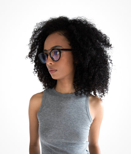 ALDIE-3 Recycled Round Reading Glassess | Color: Black - variant::black