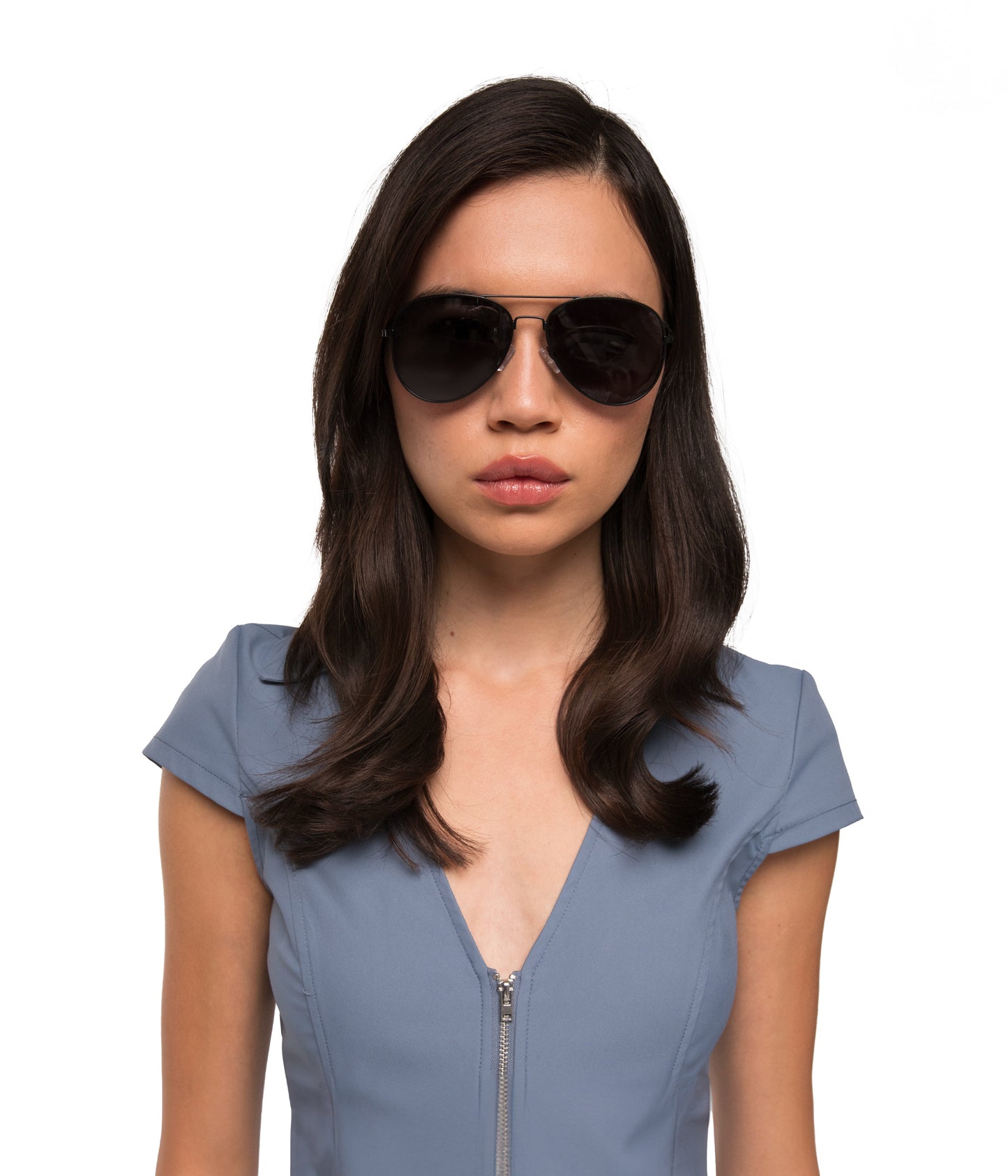 SADIE Metal Aviator Sunglasses | Color: Pink Gold, Blue - variant::rgoblu