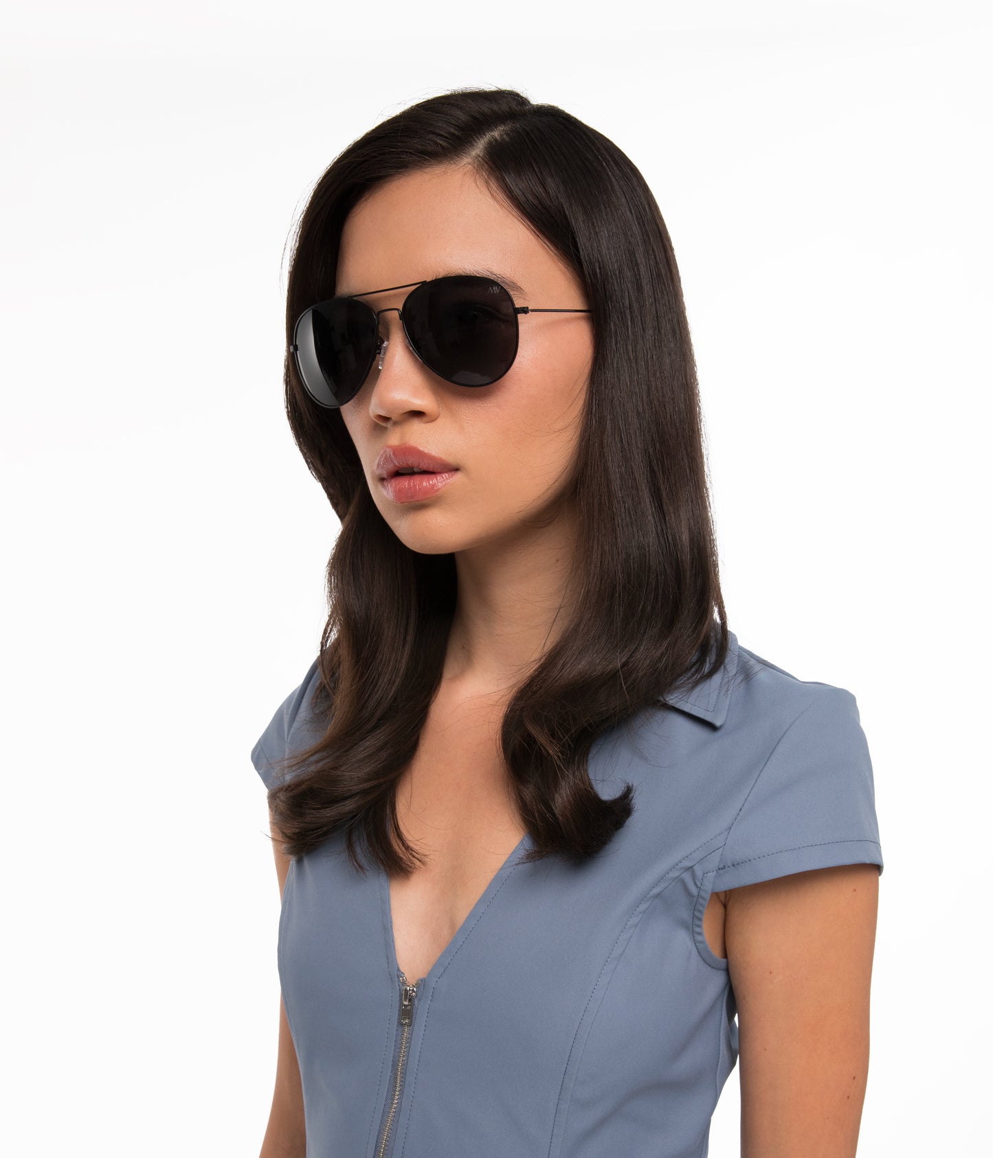 SADIE Metal Aviator Sunglasses | Color: Pink Gold, Blue - variant::rgoblu