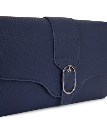 ISABELLE Vegan Shoulder Bag – Grain | Color: Blue - variant::blueberry