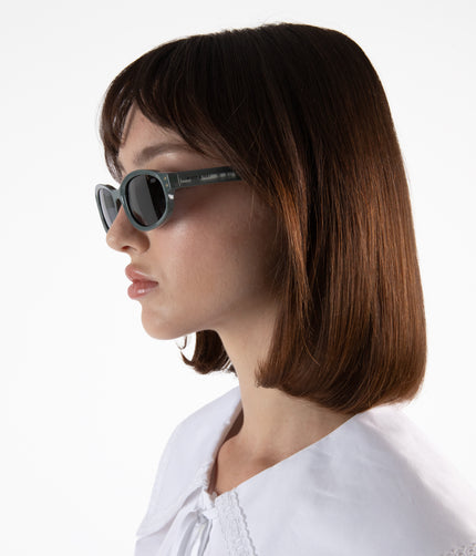 AKE Oval Recycled Sunglasses | Color: Green - variant::teal