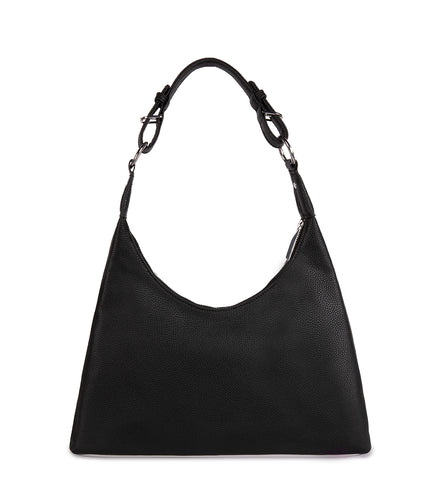 MORGAN Vegan Hobo Bag - Grain | Color: Black - variant::black