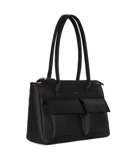 JORDI Vegan Tote Bag – Grain | Color: Black - variant::black