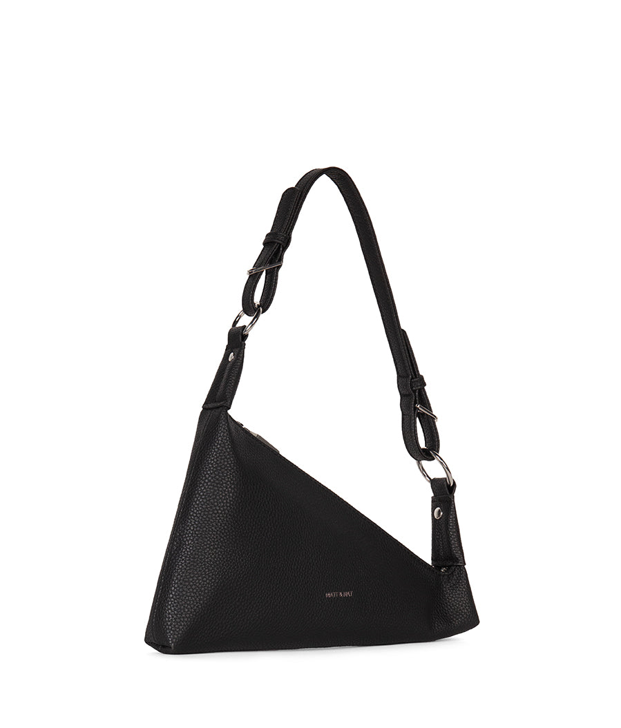 Matina Vegan Shoulder Bag – Grain | Color: Black - variant::black