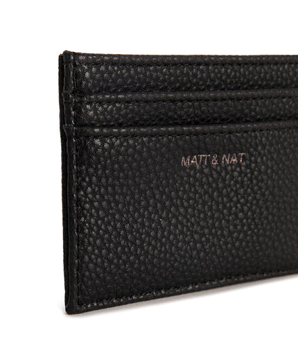 MAX Vegan Card Holder - Grain | Color: Black - variant::black