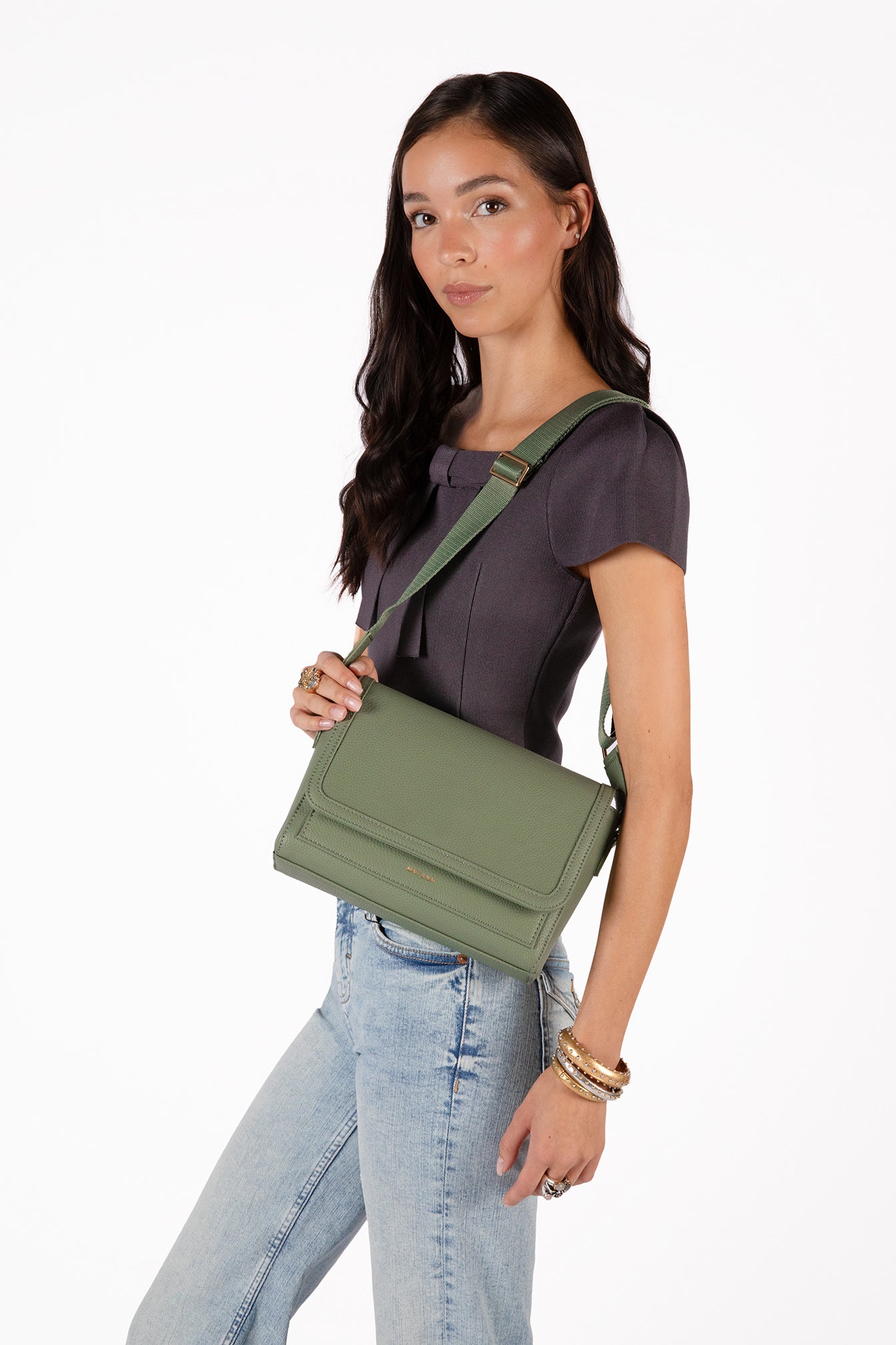 SUNNY Vegan Shoulder Bag – Grain | Color: Black - variant::black