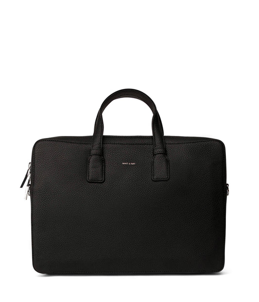 BELEM Vegan Briefcase - Grain | Color: Black - variant::black