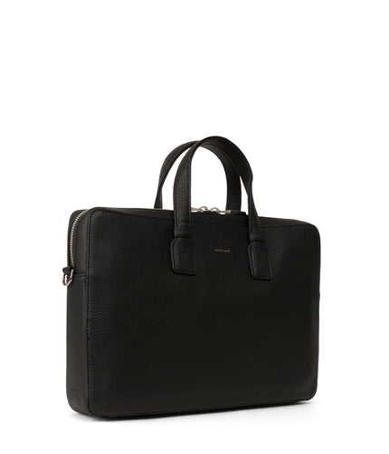 BELEM Vegan Briefcase - Grain | Color: Black - variant::black