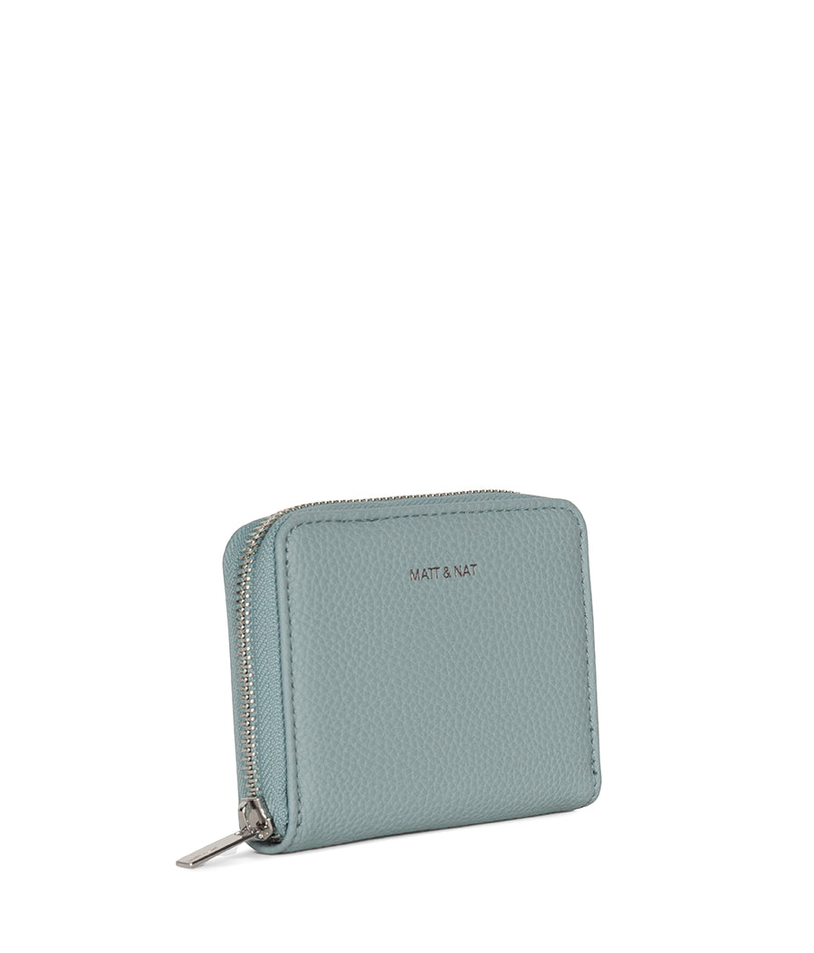 RUE Small Vegan Zip Wallet - Grain | Color: Aquamarine - variant::aquamarine