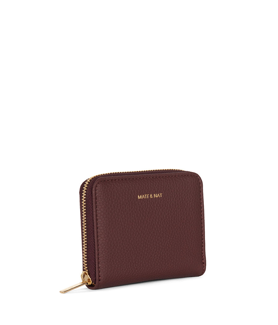 RUE Small Vegan Zip Wallet - Grain | Color: Cherry - variant::cherry