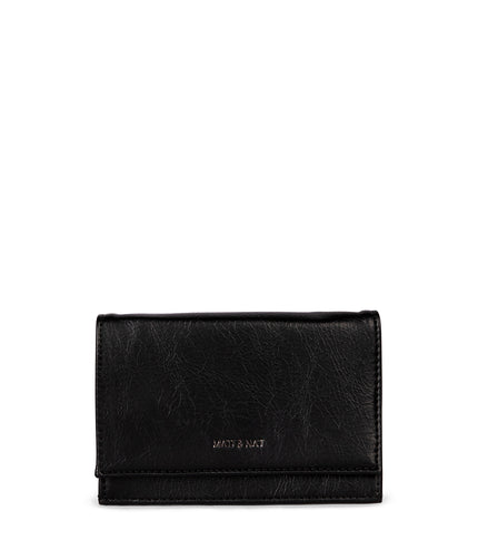 LORIS Vegan Card Holder - Grain | Color: Black - variant::black