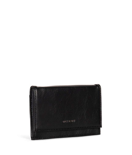 LORIS Vegan Card Holder - Grain | Color: Black - variant::black