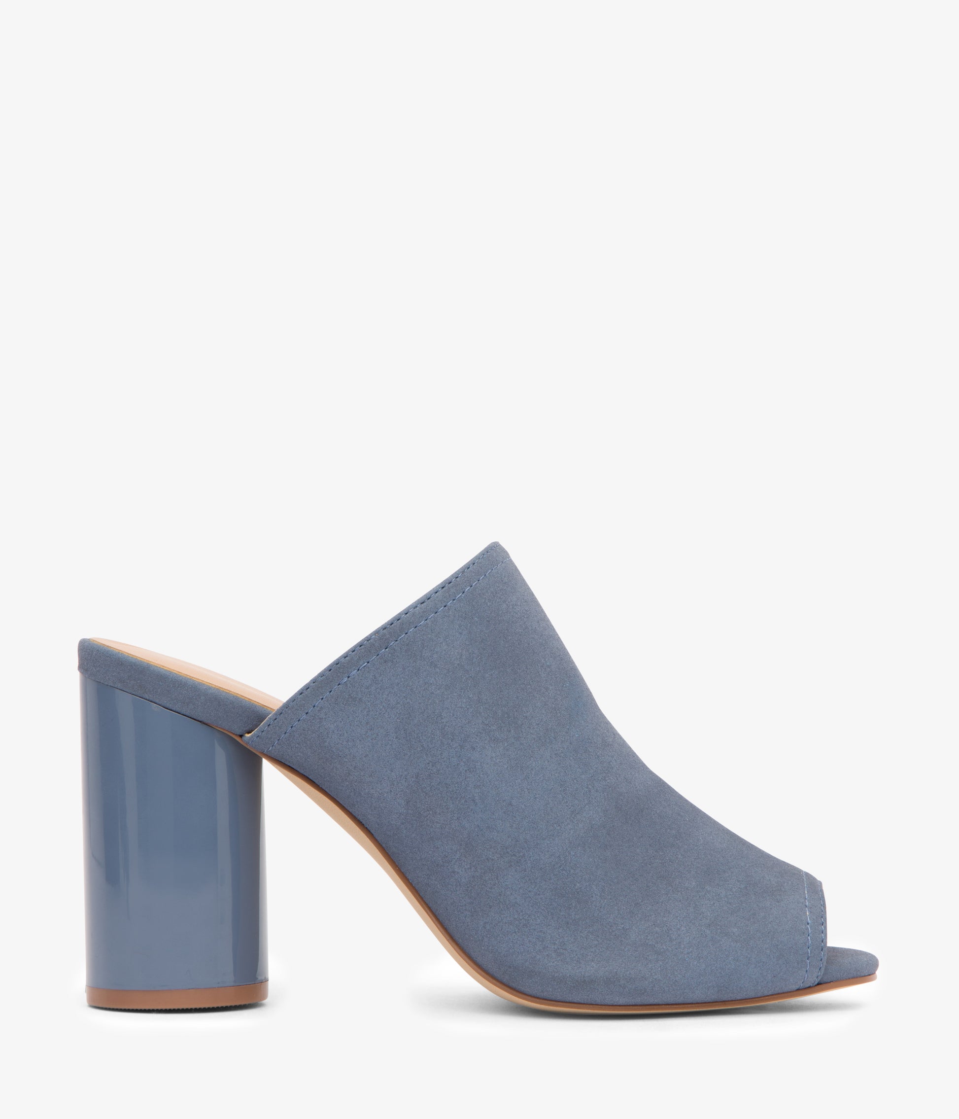 LEONE Vegan High Heel Mules | Color: Blue - variant::suesky