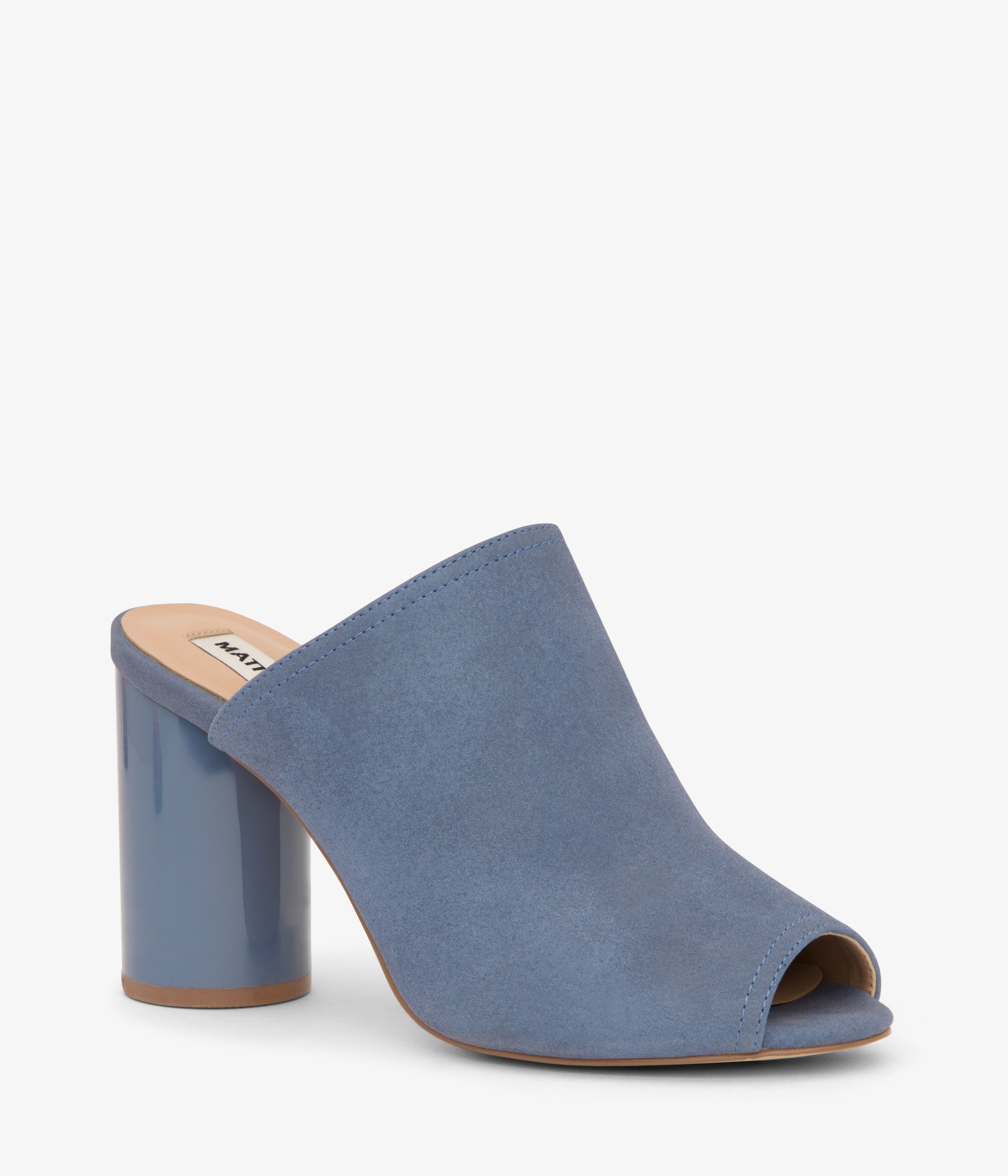 LEONE Vegan High Heel Mules | Color: Blue - variant::suesky