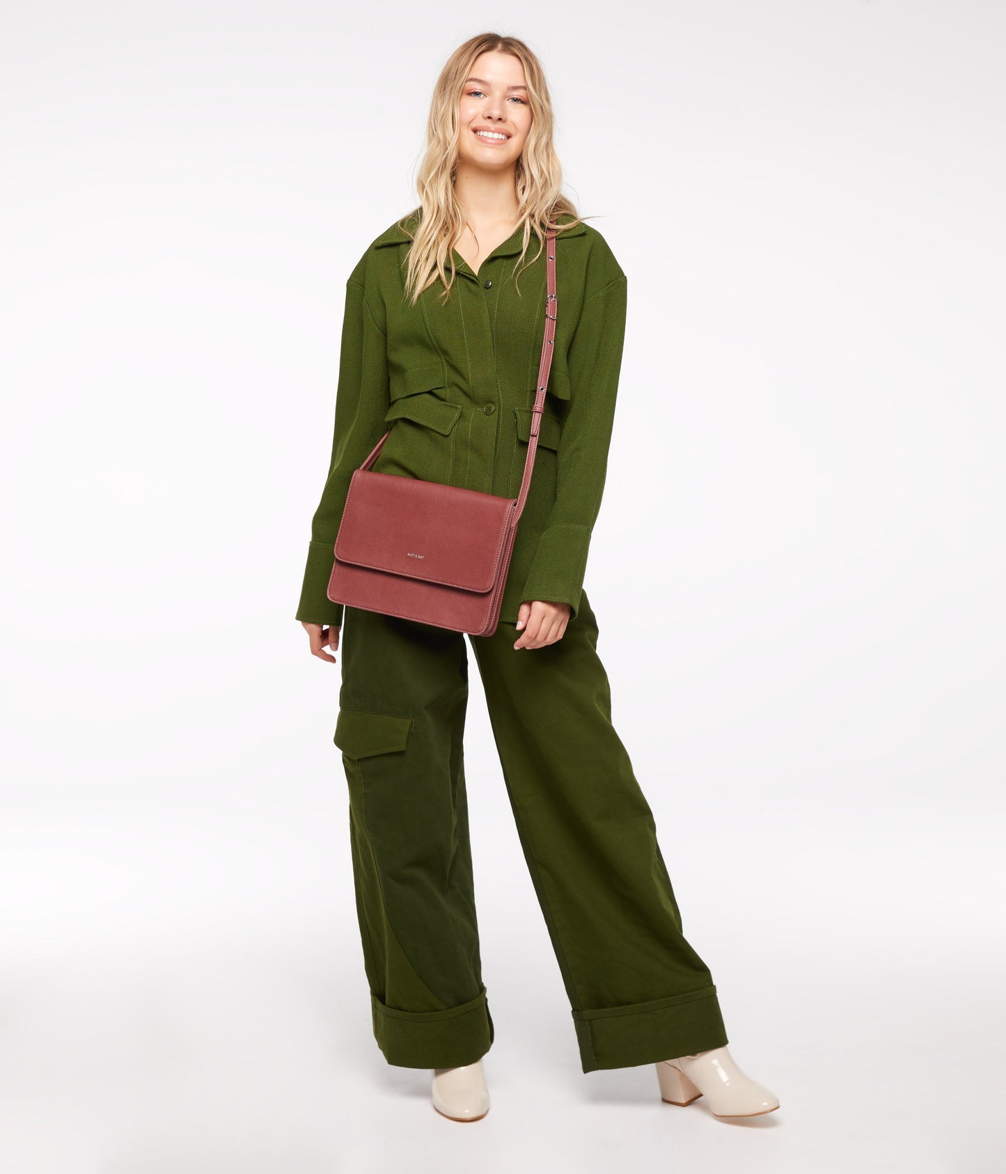 LYSA Vegan Crossbody Bag - Vintage | Color: Green - variant::sage