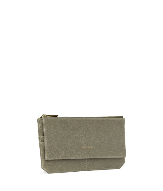 PERLA Vegan Flat Wallet - Vintage | Color: Green - variant::sage