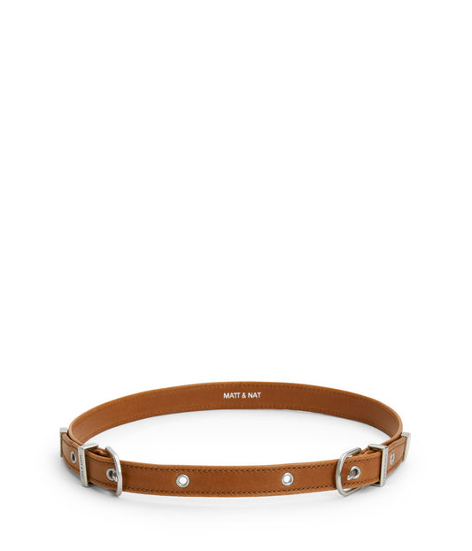 DOLLY Women's Vegan Skinny Belt | Color: Brown - variant::chili