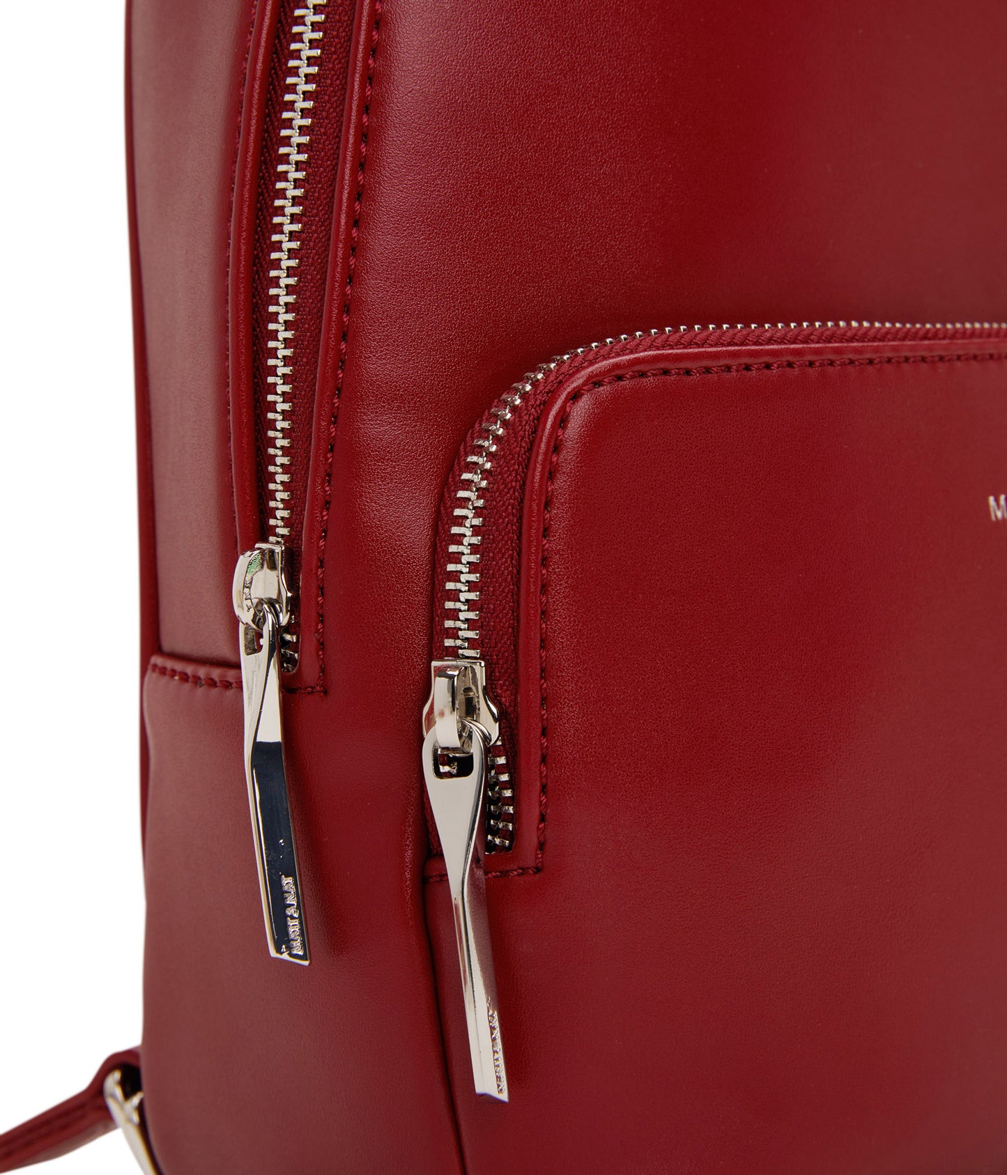 CAROSM Small Vegan Backpack - Loom | Color: Red - variant::plum