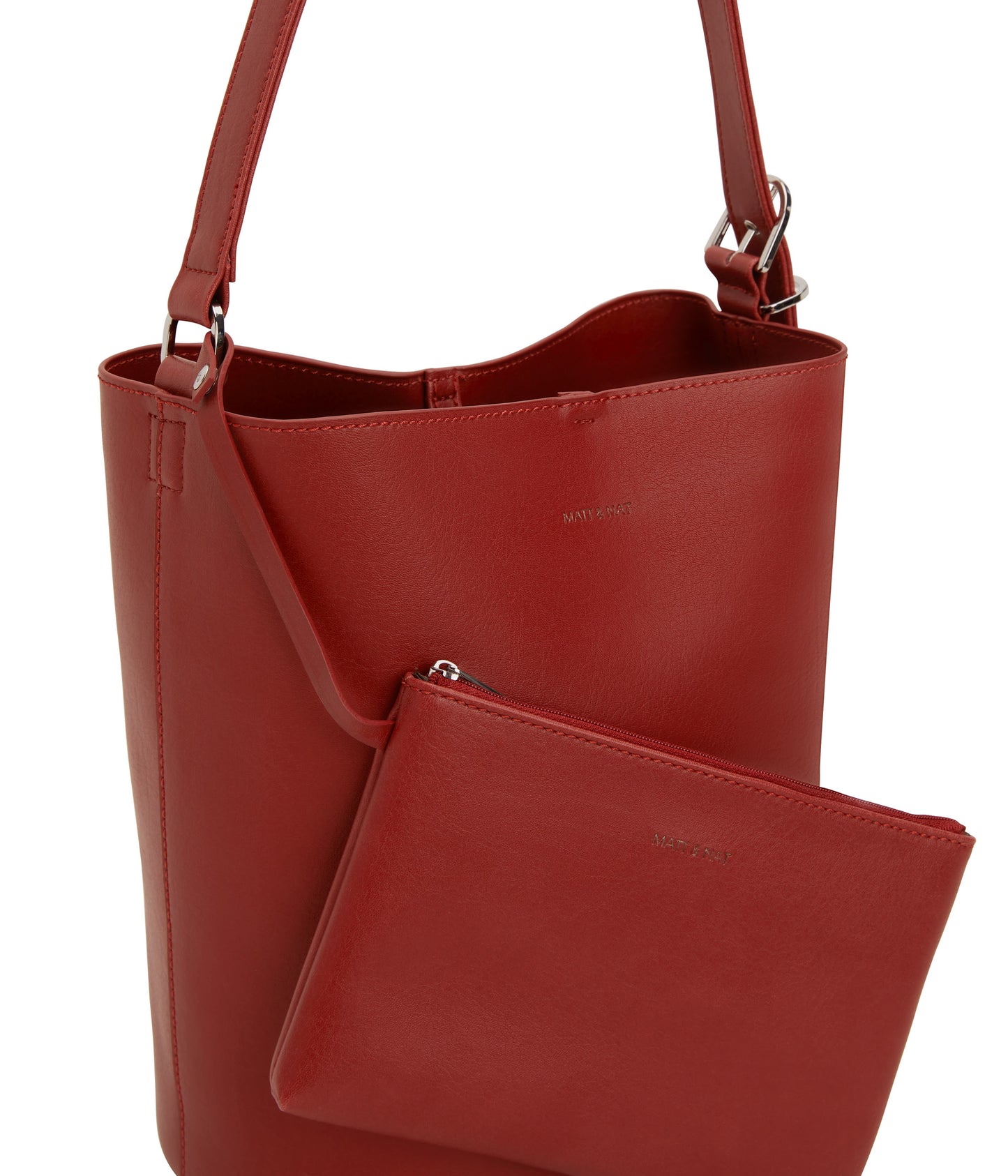 AZUR Vegan Bucket Bag - Vintage | Color: Red - variant::barn