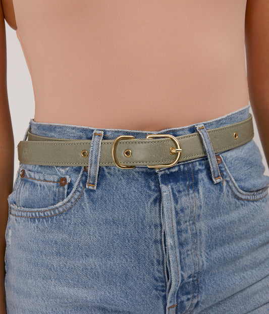 PARO Women's Vegan D-Ring Belt | Color: Green - variant::sage