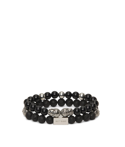 MIRACLE - Black & Grey Stone Bracelet | Color: Black - variant::black