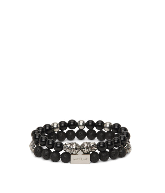 MIRACLE - Black & Grey Stone Bracelet | Color: Black - variant::black