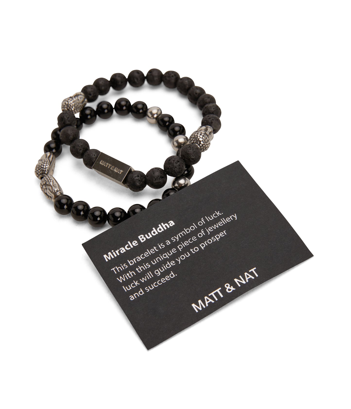 MIRACLE - Black & Grey Stone Bracelet | Color: Black - variant::black