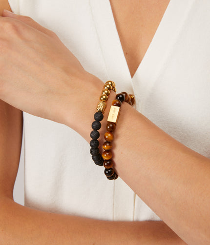 PROTECTIVE - Stainless Steel Gold Bracelet | Color: Black - variant::black