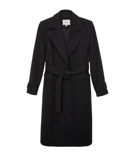 EVIE Women's Vegan Wool Coat | Color: Black - variant::black