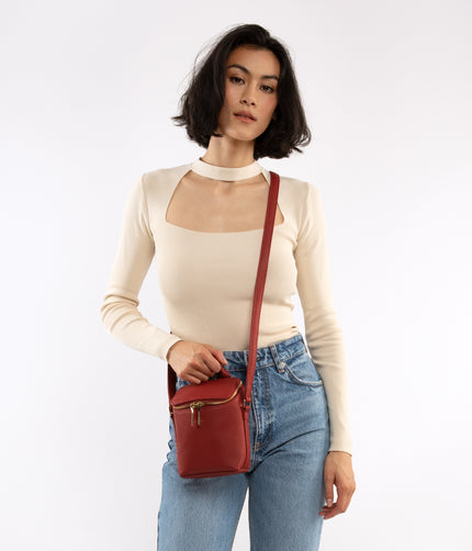 BRAVE MICRO Vegan Crossbody Bag - Purity | Color: Red - variant::passion