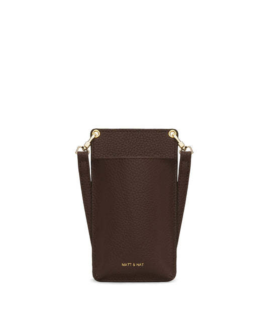 CUE Vegan Crossbody Phone Bag - Purity | Color: Brown - variant::chocolate