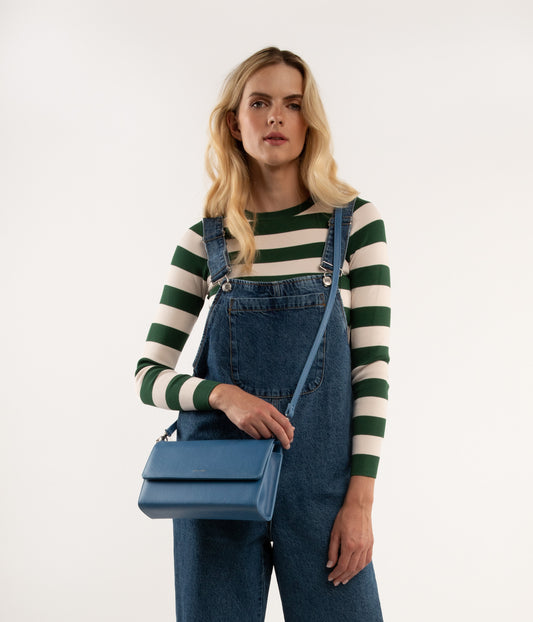 DREWLG Large Vegan Crossbody Bag - Vintage | Color: Black - variant::black